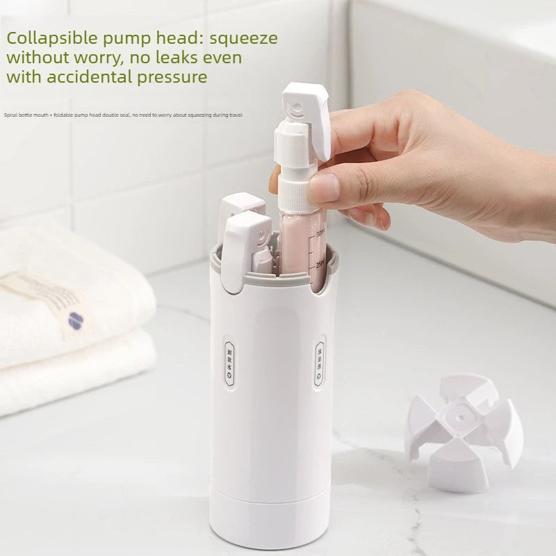 4 in 1 Travel Refill Bottle Set Portable Dispenser Leak Proof Travel Container for 30ml Perfume Shampoo Conditioner Lotion
