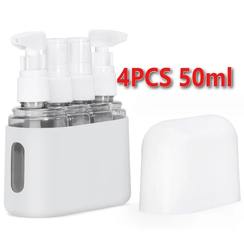 4 in 1 Travel Refill Bottle Set Portable Dispenser Leak Proof Travel Container for 30ml Perfume Shampoo Conditioner Lotion