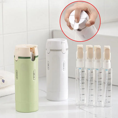 4 in 1 Travel Refill Bottle Set Portable Dispenser Leak Proof Travel Container for 30ml Perfume Shampoo Conditioner Lotion